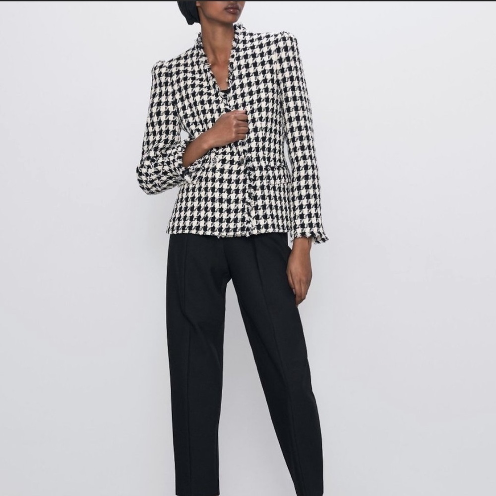 Zara Black High Waisted Straight Leg Pants M